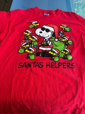 Peanuts Red Snoopy & Woodstock Crewneck Tee